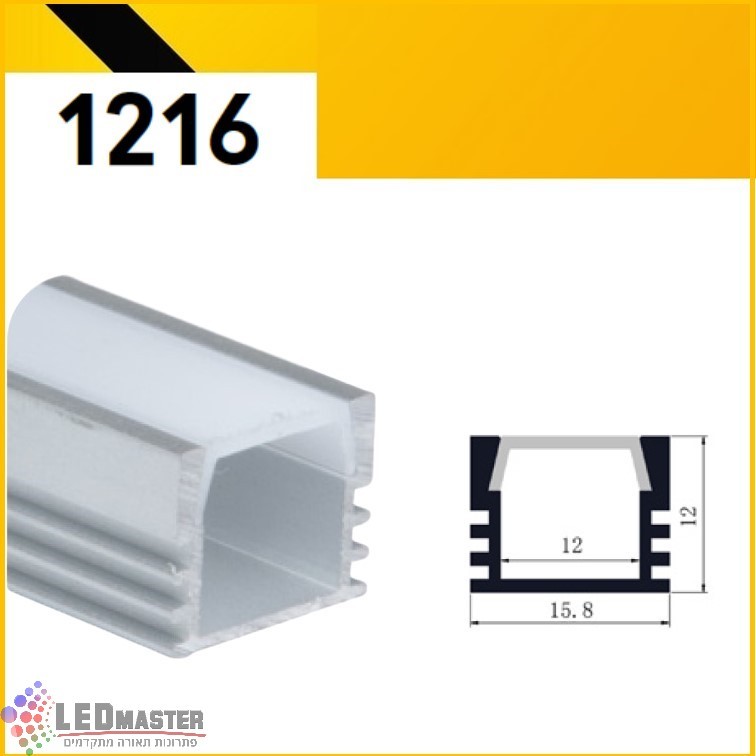 פרופיל תאורה אלומיניום חיצוני צמוד 12X16mm פרופיל תאורה אלומיניום חיצוני צמוד 12X16mm