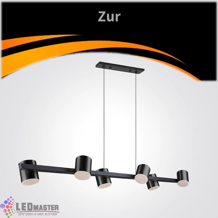 גוף תאורה מנורת תלייה 6*5W צור שישיה לד פליז+שחור גוף תאורה מנורת תלייה 6*5W צור שישיה לד פליז+שחור