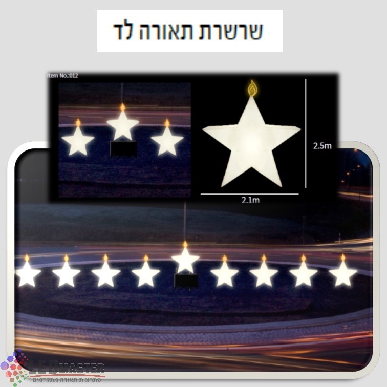 חנוכיית ענק שרשרת לד מוארת חנוכיית ענק שרשרת לד מוארת