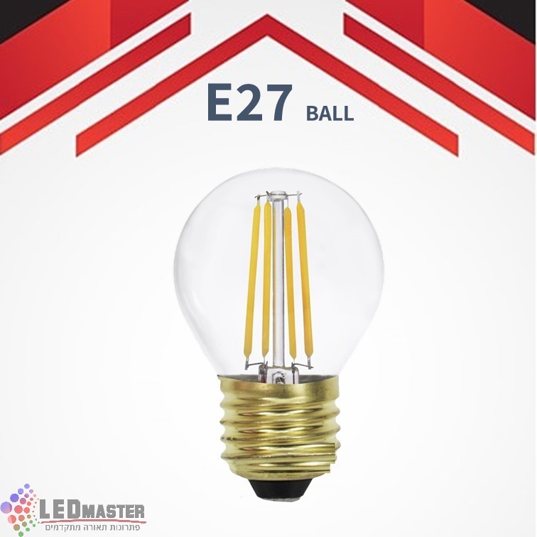 נורת לד כדור דמוי להט 4W E27 2700K לא ניתן לעמעום נורת לד כדור דמוי להט 4W E27 2700K לא ניתן לעמעום