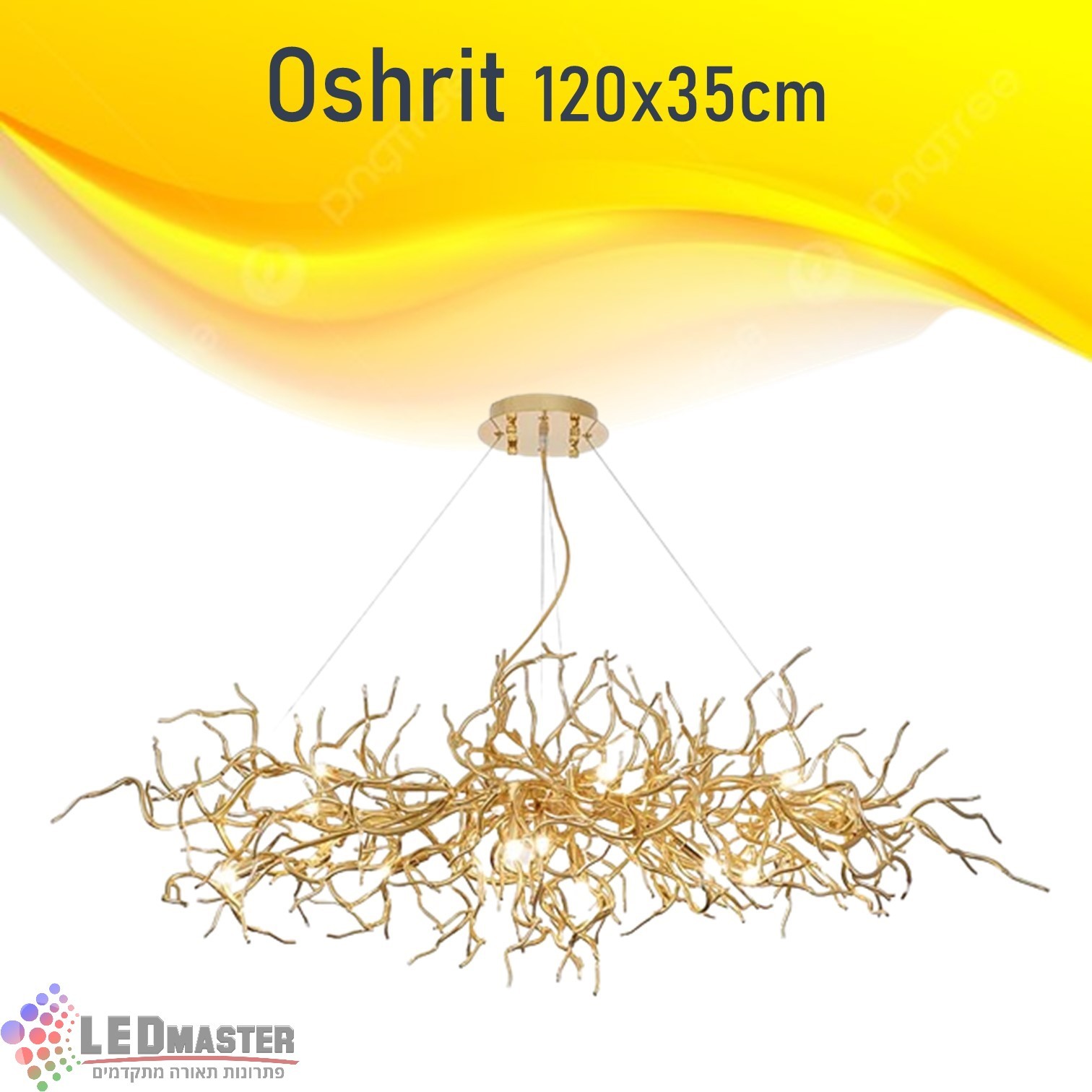 גוף תאורה תלוי נברשת קריסטל 120x35cm אשרית גוף תאורה תלוי נברשת קריסטל 120x35cm אשרית