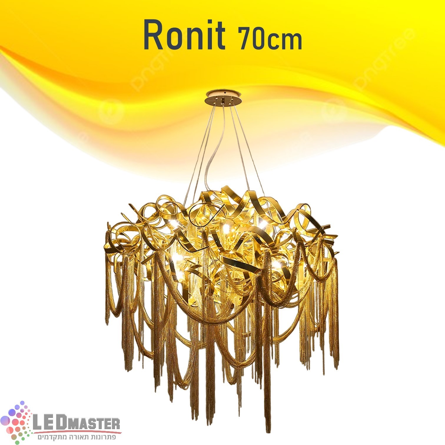 גוף תאורה תלוי נברשת קריסטל 70cm רונית גוף תאורה תלוי נברשת קריסטל 70cm רונית