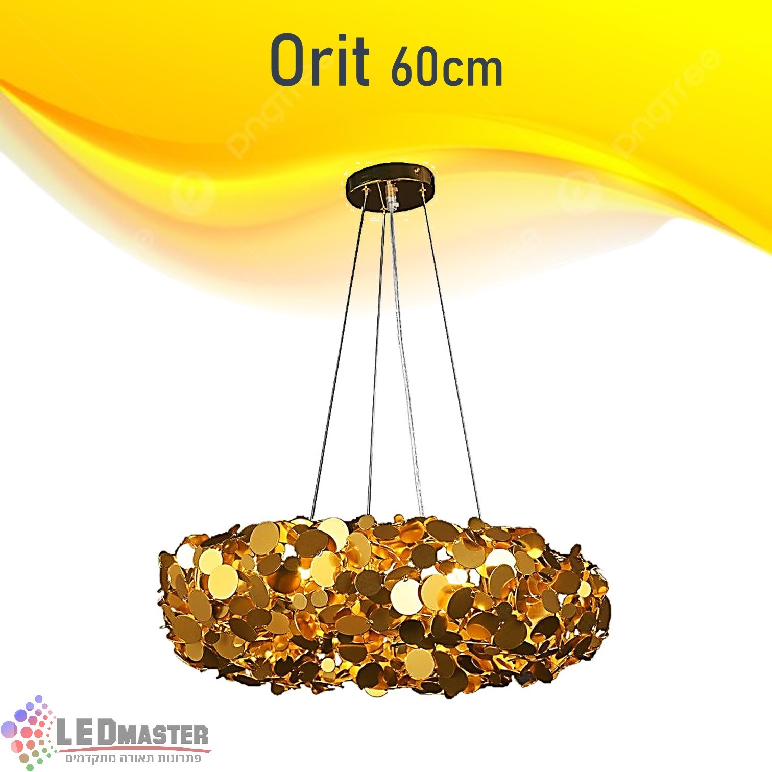 גוף תאורה תלוי נברשת קריסטל 60cm אורית גוף תאורה תלוי נברשת קריסטל 60cm אורית