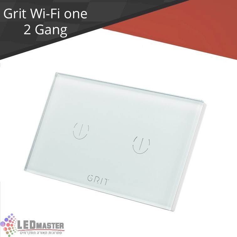 מתג תאורה GRIT חכם, בצבע לבן, 2 הדלקות WIFI 500W מתג תאורה GRIT חכם, בצבע לבן, 2 הדלקות WIFI 500W