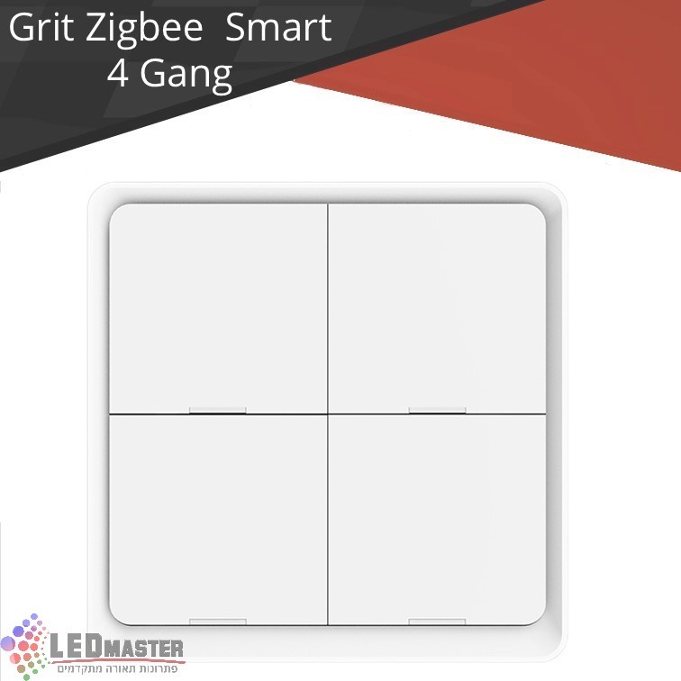 לוח מקשים חכם GRIT אלחוטי 4 כפתורים 12 תרחישים ZigBee לוח מקשים חכם GRIT אלחוטי 4 כפתורים 12 תרחישים ZigBee