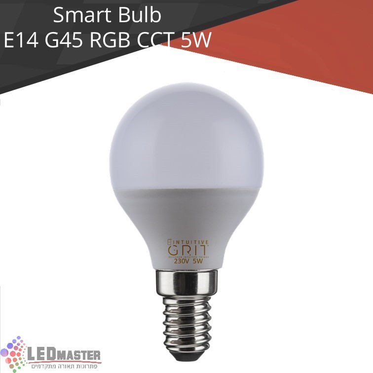נורת לד חכמה GRIT BASIC SERIES ROTEMN 45 E14 RGB + CCT משנה גוון וצבעונית G45 5W נורת לד חכמה GRIT BASIC SERIES ROTEMN 45 E14 RGB + CCT משנה גוון וצבעונית G45 5W