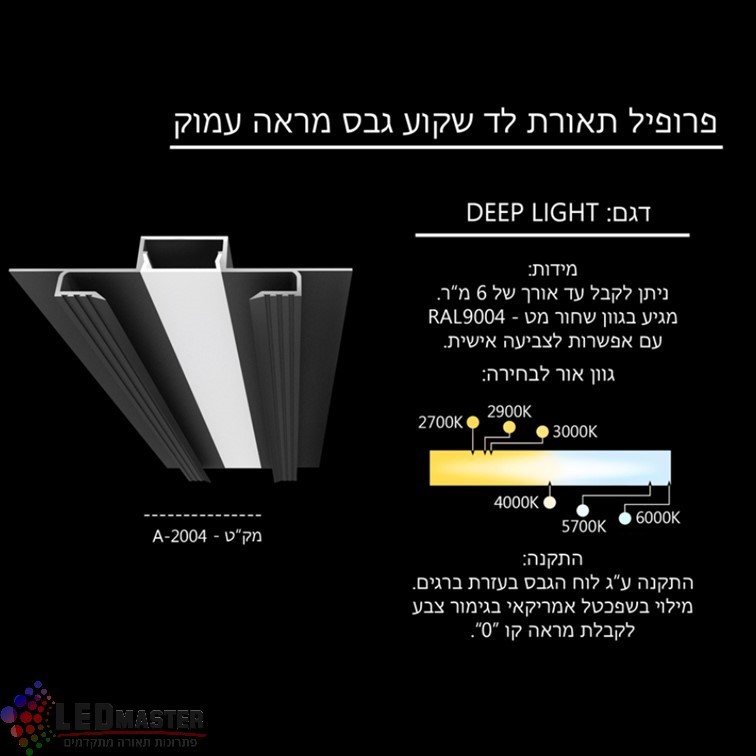 פרופיל תאורת לד שקוע גבס עם מראה עמוק פרופיל תאורת לד שקוע גבס עם מראה עמוק