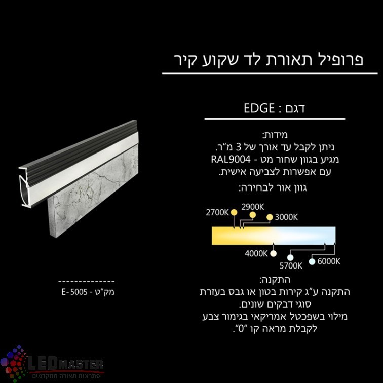 פרופיל תאורת לד שקוע קיר פרופיל תאורת לד שקוע קיר
