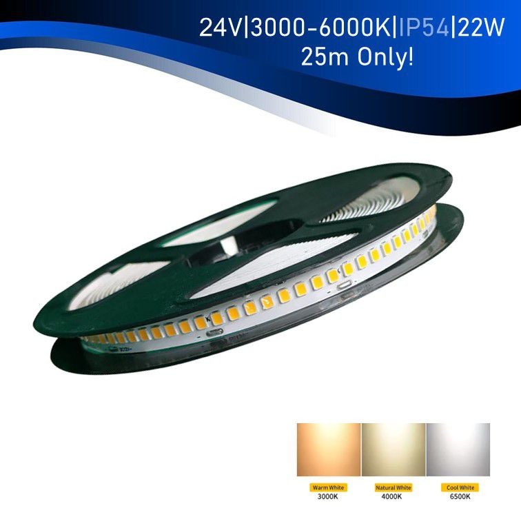 סרט לד 24W 10MM 24V IP20 שורה אחת גליל 25 מ' סרט לד 24W 10MM 24V IP20 שורה אחת גליל 25 מ'