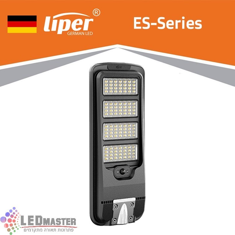 תאורת רחוב סולארית 100W מקצועית 6500K שחור Liper Astra תאורת רחוב סולארית 100W מקצועית 6500K שחור Liper Astra