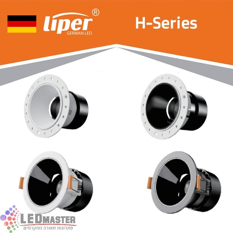 שקוע לד COB טרימלס 10W עגול CCT שחור/לבן Liper Livana שקוע לד COB טרימלס 10W עגול CCT שחור/לבן Liper Livana