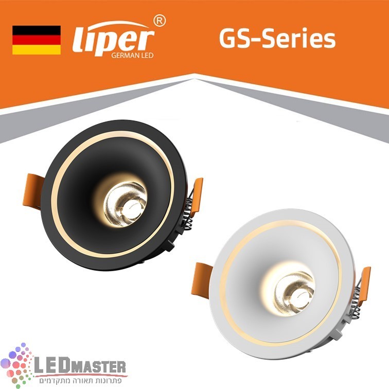 שקוע לד COB קבוע 10-15W עגול CCT שחור/לבן Liper Titan שקוע לד COB קבוע 10-15W עגול CCT שחור/לבן Liper Titan