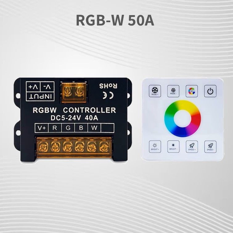 בקר לד לפסי RGBW 50A כולל מפסק טאצ' מהודר בקר לד לפסי RGBW 50A כולל מפסק טאצ' מהודר