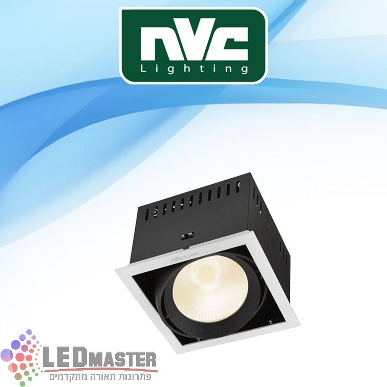גוף תאורה שקוע תקרה 35W NVC מרובע מתכוונן 40° בודד גוף תאורה שקוע תקרה 35W NVC מרובע מתכוונן 40° בודד