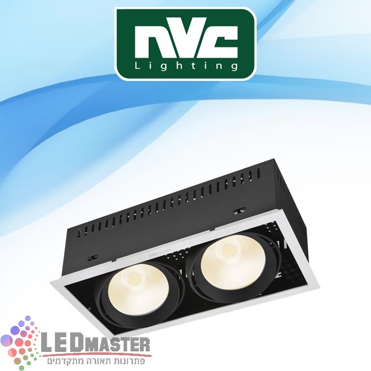 גוף תאורה שקוע תקרה 2x35W NVC2 מרובע מתכוונן 40° זוגי גוף תאורה שקוע תקרה 2x35W NVC2 מרובע מתכוונן 40° זוגי