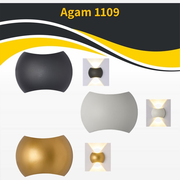 גוף תאורה אגם קיר 1109 לבן/שחור/פליז LED (25308) גוף תאורה אגם קיר 1109 לבן/שחור/פליז LED (25308)