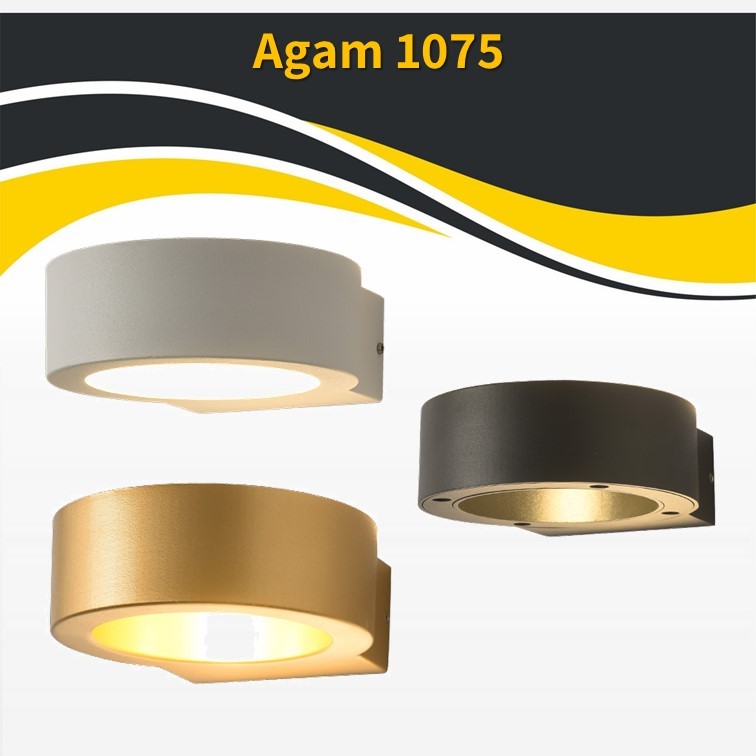 גוף תאורה אגם קיר 1075 שחור/לבן/פליז LED (25378) גוף תאורה אגם קיר 1075 שחור/לבן/פליז LED (25378)