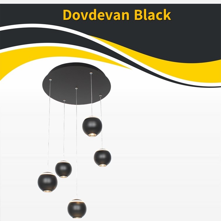 גוף תאורה תלוי דובדבן *5 שחור על צלחת 6W LED (25698) גוף תאורה תלוי דובדבן *5 שחור על צלחת 6W LED (25698)