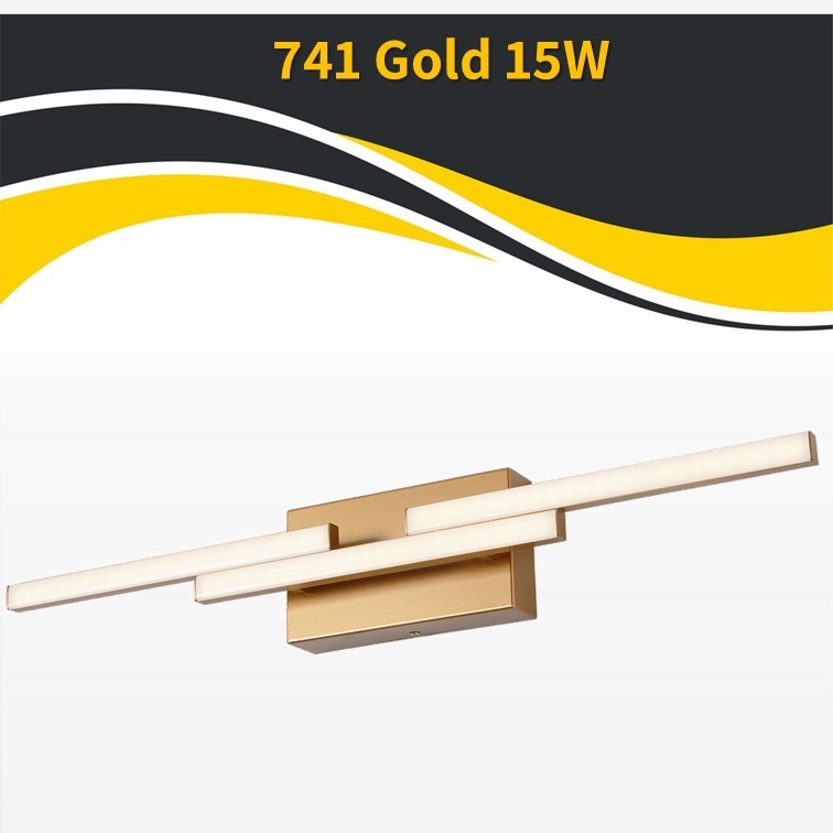 גוף תאורה מנורת קיר 741 זהב LED 15W גוף תאורה מנורת קיר 741 זהב LED 15W