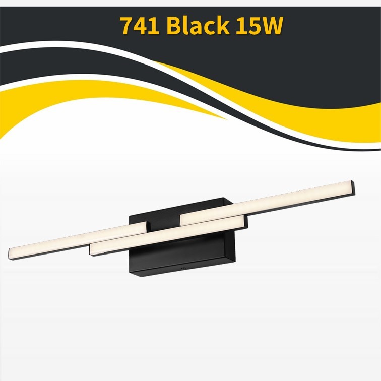 גוף תאורה מנורת קיר 741 שחור LED 15W גוף תאורה מנורת קיר 741 שחור LED 15W