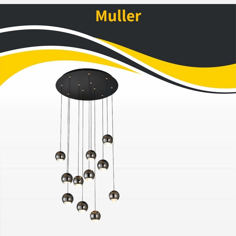 גוף תאורה תלוי מולר *11 שחור צלחת LED 88W (24921) גוף תאורה תלוי מולר *11 שחור צלחת LED 88W (24921)