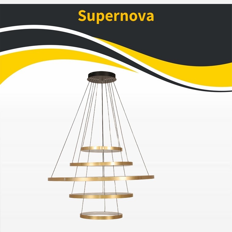 גוף תאורה תלוי סופרנובה *LED 169W 5 פליז (24396) גוף תאורה תלוי סופרנובה *LED 169W 5 פליז (24396)