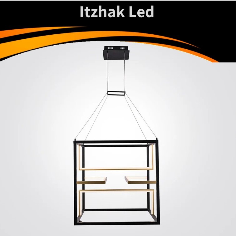 גוף תאורה תלוי 55W יצחק לד מרובע שחור- S-22239 גוף תאורה תלוי 55W יצחק לד מרובע שחור- S-22239