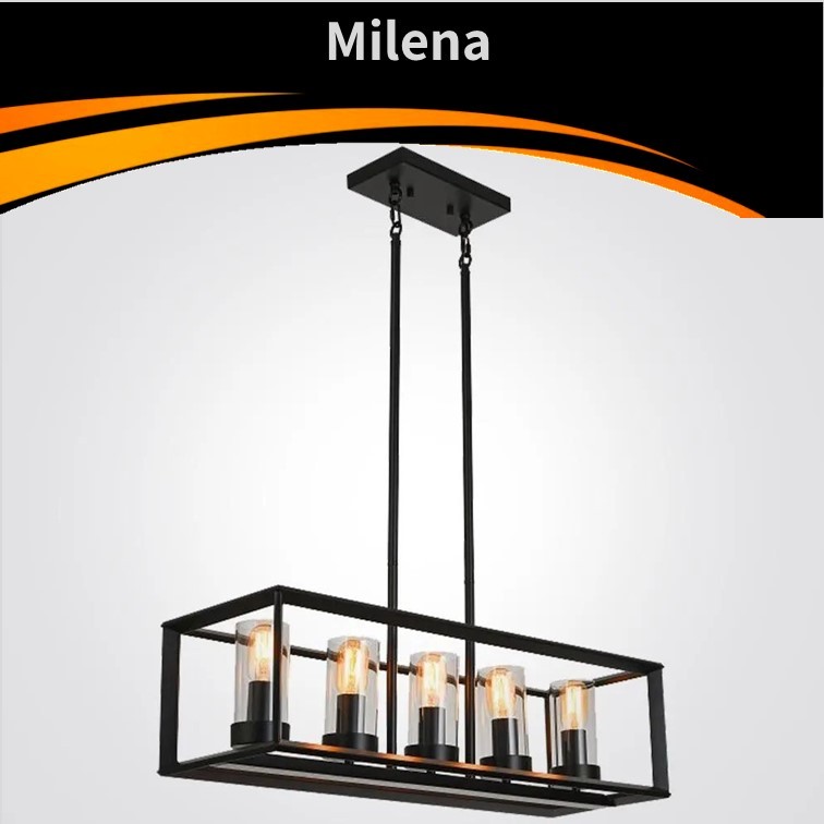 גוף תאורה תליה מילנה E27 5*60W שחור גוף תאורה תליה מילנה E27 5*60W שחור