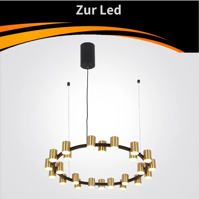 גוף תאורה תליה צור פליז+שחור 10W*24 גוף תאורה תליה צור פליז+שחור 10W*24