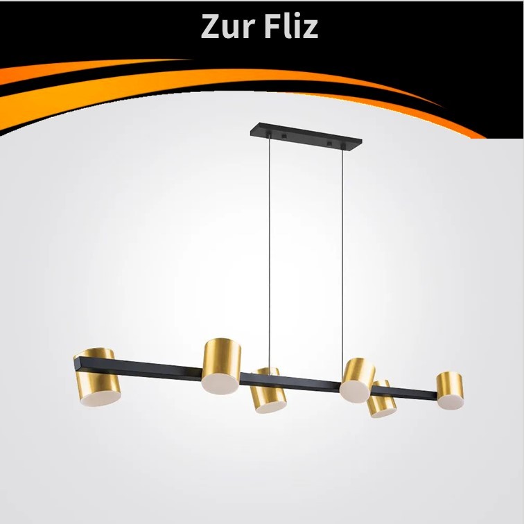 גוף תאורה תליה צור שישיה לד פליז+שחור 5W*6 גוף תאורה תליה צור שישיה לד פליז+שחור 5W*6
