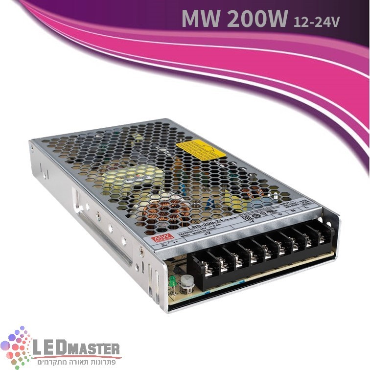 ספק כח LRS-200W 12-24V Meanwell ספק כח LRS-200W 12-24V Meanwell