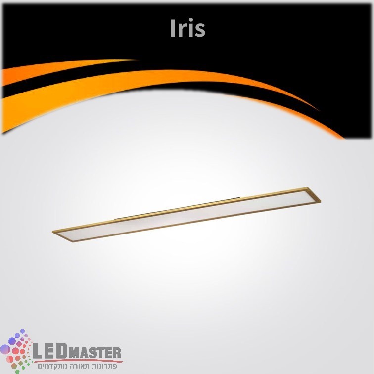 פאנל לד צמוד תקרה מלבני איריס שחור/לבן /זהב 150X15 ס"מ פאנל לד צמוד תקרה מלבני איריס שחור/לבן /זהב 150X15 ס"מ