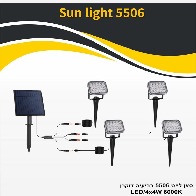 גוף תאורה סאן לייט 5506 רביעיה דוקרן 4W גוף תאורה סאן לייט 5506 רביעיה דוקרן 4W