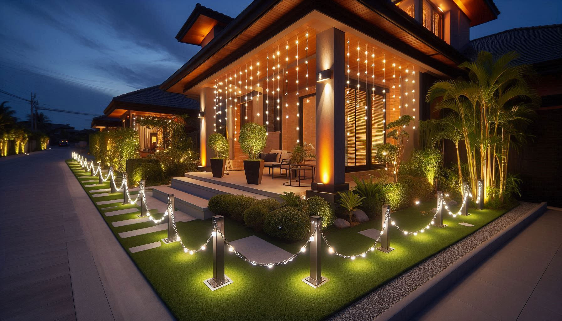 שרשראות תאורה בגינה בית פרטי שרשראות תאורה בגינה בית פרטי
